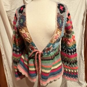 Boston Proper crochet sweater S